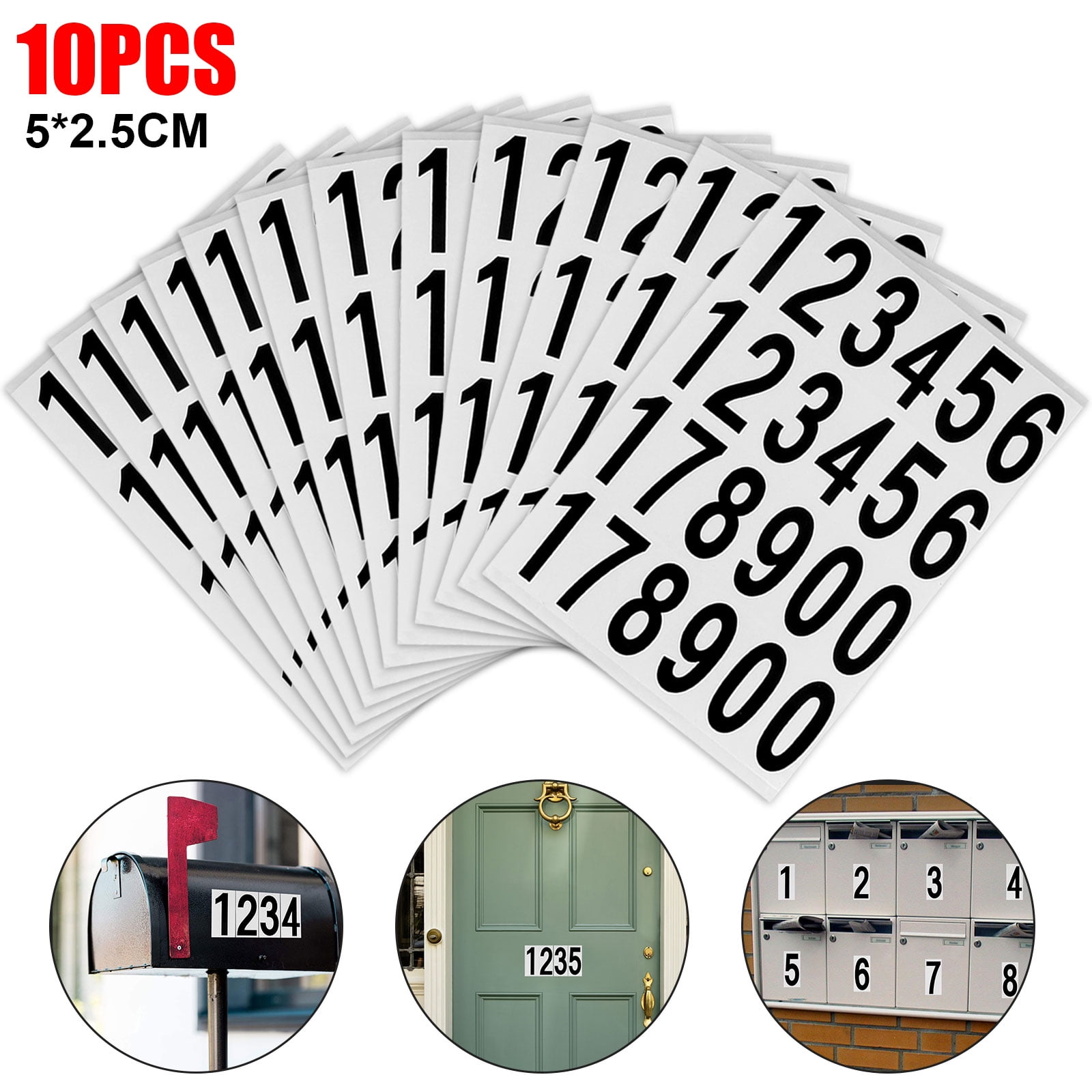 INCH VINYL NUMBERS 0-9 STICKERS STICKY DECALS 1 SHEET 1" 