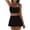 A296 Black, variant on Swimsuits for Women Scoop Neck Crop Top High Waisted Bikini Sets Smooth Solid Color Flattering Full Coverage Summer Vacation Swimwear