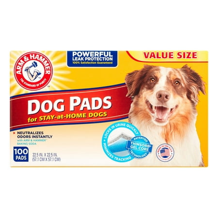 Arm & hammer puppy pads with baking soda, 22.5 in x 22.5 in, 100
