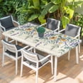 thumbnail image 2 of Floral Eucalyptus Leaves Table Cloths for 4 Foot Rectangle Tables, Daisy Summer Botanical Pastoral Patio Waterproof Elastic Fitted Tablecloths, Washable Rectangular Table Cover for Camping, 2 of 8