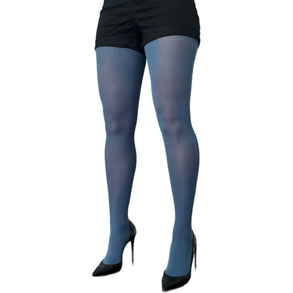 Blue Denim Opaque Tights Plus Size for Women - from XL to 5XL