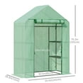 thumbnail image 3 of Outsunny 55" x 28" x 75" Walk-in Greenhouse, Green, 3 of 10