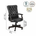 thumbnail image 6 of Pemberly Row High Back Tufted Office Chair with Arms in Black Leather, 6 of 7