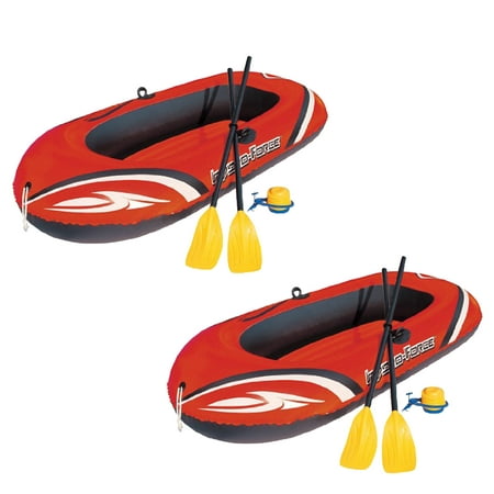 Bestway 77x45 Inches HydroForce Inflatable Raft Set with Oars and Pump (2 (Best Way To Drink Red Bull)