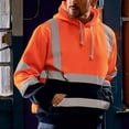 thumbnail image 2 of Hi Vis Work Safety Hoodie for Men High Visibility Reflective Pullover Black Bottom Construction Hoodies with Pockets, 2 of 6