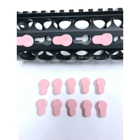 Pack 10! PINK! Rubber Insert Protector Plug Covers Freefloat KeyMod Rail