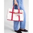 thumbnail image 3 of Free Assembly Women's Canvas Tote Handbag with Tote Charm, Natural with Red, 3 of 6