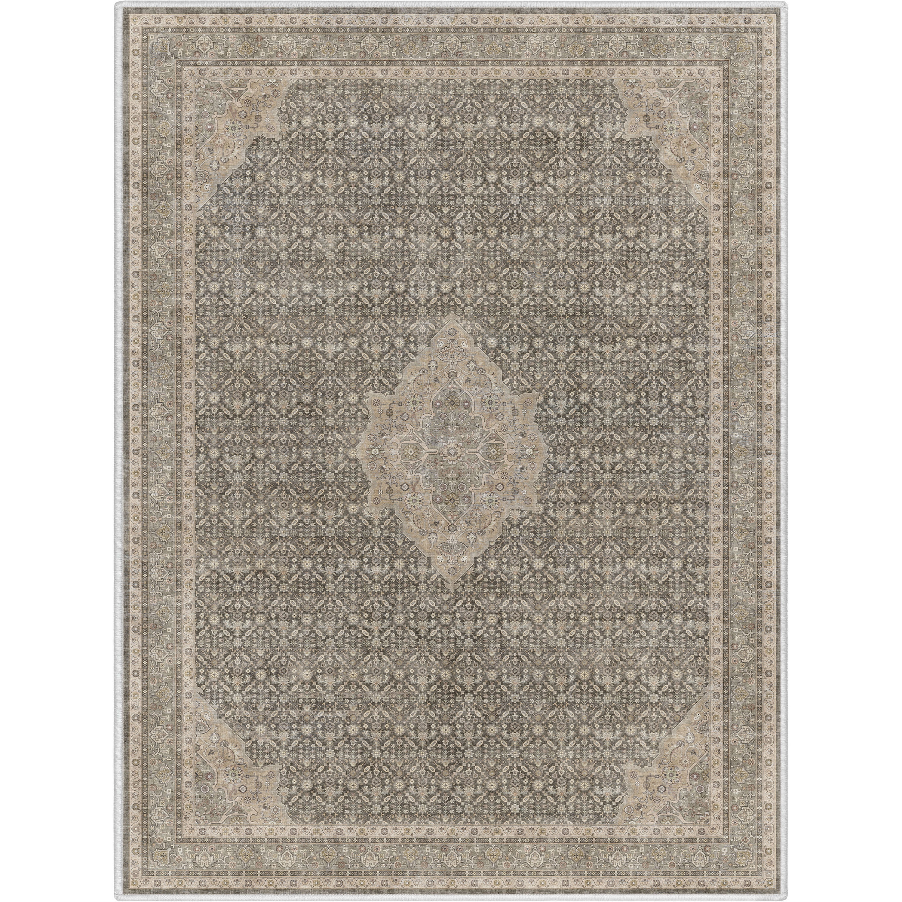 Well Woven Asha Lilith Vintage Oriental Grey Beige 3'11" x 5'3" Area Rug