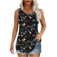thumbnail image 2 of Fznquz Plus Size Womens Sleeveless Tops Dressy Casual Tank Tops Curved Hem Summer Sparkly Blouses, 2 of 6