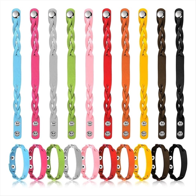 20 Pulseras de Sintético de 10 Colores, con , Ajustables y Coloridas.