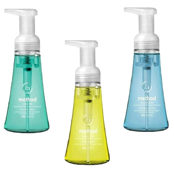 Method Foaming Hand Soap Variety, 1 Sea Minerals, 1 Waterfall, 1 Lemon Mint, 10 OZ Each, 1 CT