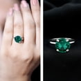 thumbnail image 3 of Rosec Jewels Certified Lab Grown Emerald Engagement Ring - 3.5 Ct - Round Emerald Solitaire Ring - AAAA Grade - with Jewelry Box, 18K White Gold, US 5.00, 3 of 9