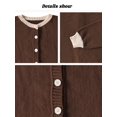 thumbnail image 6 of Women's Cropped Cardigan Sweaters Fall Long Sleeve Open Front Color Block Knit Outwear Coats Brown L, 6 of 8