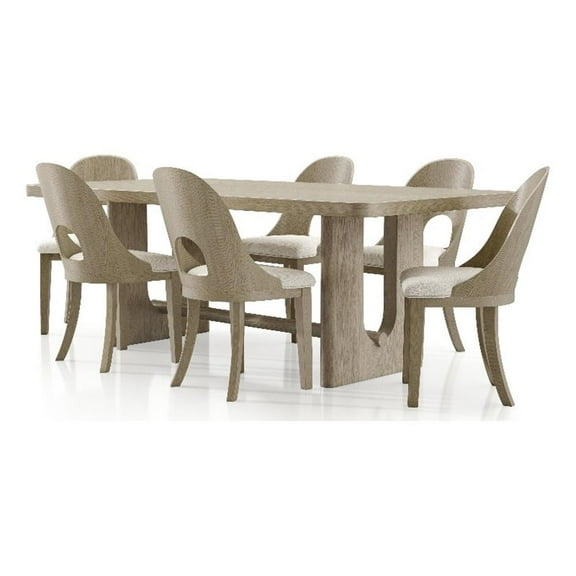 Furniture of America Selyra Wood 7-Piece Dining Table Set in White