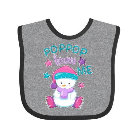

Inktastic My Pop Pop Loves Me- cute snow baby Gift Baby Boy or Baby Girl Bib