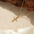 thumbnail image 3 of Turandoss Dainty 14K Gold Plated Cross Necklace for Women TrendyPersonalized 14K Gold Plated Plated Pendant Necklace Simple Thin Chain Cross Necklaces for Women Faith Jewelry First Communion Gifts, 3 of 8