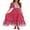 Rouge, variante sur Nituyy Robe Longue à Imprimé Floral pour Femme, Manches Mi-Longues, Col en V, Ourlet Fendu, Coupe Fluide Évasée pour l'Été