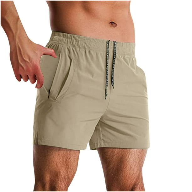 yievot Mens Shorts Casual Men's Casual Shorts Sports Fitness Beach Pants  Zippered Drawstring Pockets Quick Drying Shorts 