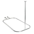 thumbnail image 3 of Utopia Alley Rustproof Wall Mounted Aluminum Hoop Shower Rod With Ceiling Support for Clawfoot Tub, 54 Inch Extra Large Size by 26 Inch, Chrome, 3 of 11