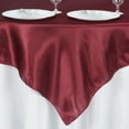 thumbnail image 3 of BalsaCircle 60" x 60" Burgundy Square Satin Table Overlays Wedding Catering Linens Tablecloth, 3 of 8