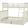 thumbnail image 4 of Harper & Bright Designs Twin Over Full Bunk Bed with Storage Drawers, Wooden Bunk Bed Frame with Ladder and Safety Guard Rails, Creamy White, 4 of 14