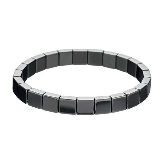 Hematite Bracelet Men - Reignites Masculine Energy, Natural Hematite Stone Beaded Stretch Healing Bracelets Reclaim Your Edge & Confidence, Inspirational Gift Jewelry