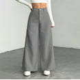 thumbnail image 2 of XPMWRP Gaucho Pants for Women Corduroy Wide Leg Palazzo Culottes Bottoms Work Trousers Loose Fit Dressy Casual Office Elastic Waist Gray XL, 2 of 9