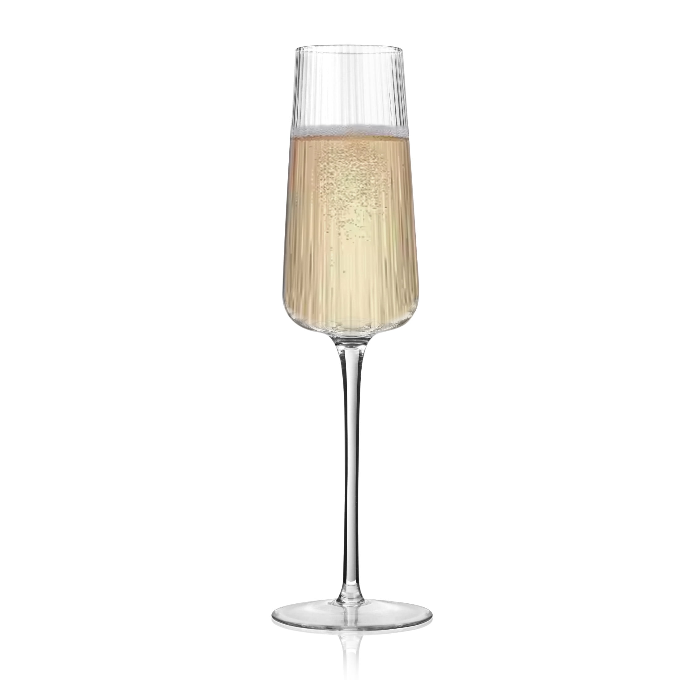 Artland Soho Optic 8.5 oz Champagne Flute & 14 oz Goblet (8-Piece Set) - Stemmed Glasses for Weddings, Parties - Versatile for Cocktails, Prosecco, Wine Excellent Gift Idea, Dishwasher Safe (Clear)