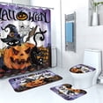thumbnail image 1 of Juego de Cortina y Alfombra de Ducha con Fantasmas de Halloween (4 Piezas) | Decoración Espeluznante para El Baño | Material Resistente Al Agua | Fácil de Limpiar | Regalo Ideal para Los Amantes de H, 1 of 7