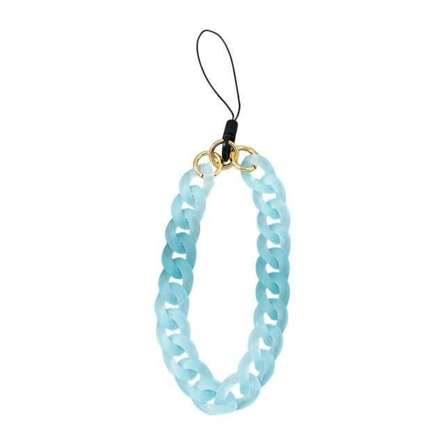 Pulsera de teléfono antipérdida de acrílico multiusos, llavero decorativo para bolso de moda Azul