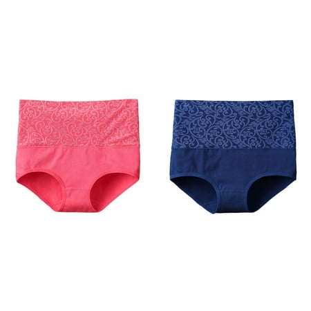 2-Pack Women s Solid Color Underwear High Waisted Underwear Panties Womens Cute Womens Cute Panties Pack Silk G String Panties for Women Women s Panties Lace Seamless Panties for Women No Show