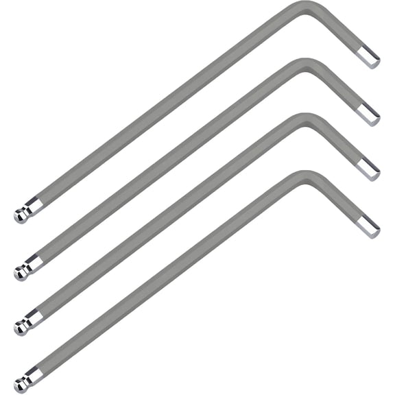 4 PCS 1.5mm Ball End Hex Key Allen Wrench,Internal Hexagonal Wrench, L Shaped Long Arm S2 Steel Repairing Tool,Grey
