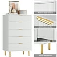 thumbnail image 5 of Modern Home 5 Drawer Dresser for Bedroom with Gold Handle and Large Drawer, Wood Double Chest of Drawers and Storage Organizer for Living Room, Hallway, Entryway, 5 of 9