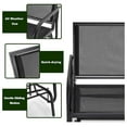 thumbnail image 3 of 2 Seats Outdoor Glider Bench Patio Glider Swing Chair with Powder Coated Steel Frame and Breathable Seat Fabric Outdoor Loveseat, Black, 3 of 6