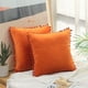 thumbnail image 4 of Elegantes fundas de almohada decorativas de terciopelo, decoración para interiores y exteriores con cremallera oculta para una fácil limpieza y estilo, naranja, 20 x 20 pulgadas, 2 piezas, 4 of 6
