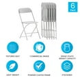 thumbnail image 5 of Emma + Oliver Folding Chair - White Plastic – 6 Pack 650LB Weight Capacity - Event Chair, 5 of 15