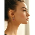 thumbnail image 3 of Pendientes colgantes Huggie PROSTEEL Acero Inoxidable Granate de enero Cristal regalo cumpleaños, 3 of 8