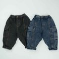 thumbnail image 4 of MEZZALL Child Toddler Boys Girls Denim Pants Casual Solid Color Holiday Trousers Versatile Baby Wear, 4 of 5