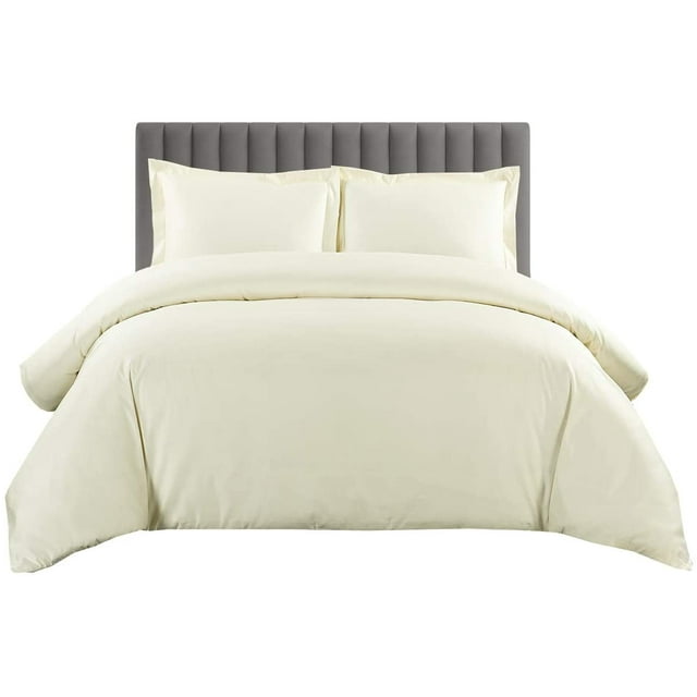 500 TC 100% Egyptian Cotton Duvet Cover Zipper Closur Ultra Soft Durable and Fade Resistant Solid Pattern