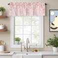 thumbnail image 2 of Curtain Valance for Windows, Spring Summer Pink Cherry Blossoms Kitchen Valances Rod Pocket Short Curtains, Watercolor Plants Window Valance for Bedroom Bathroom Living room 60x14in, 2 of 9