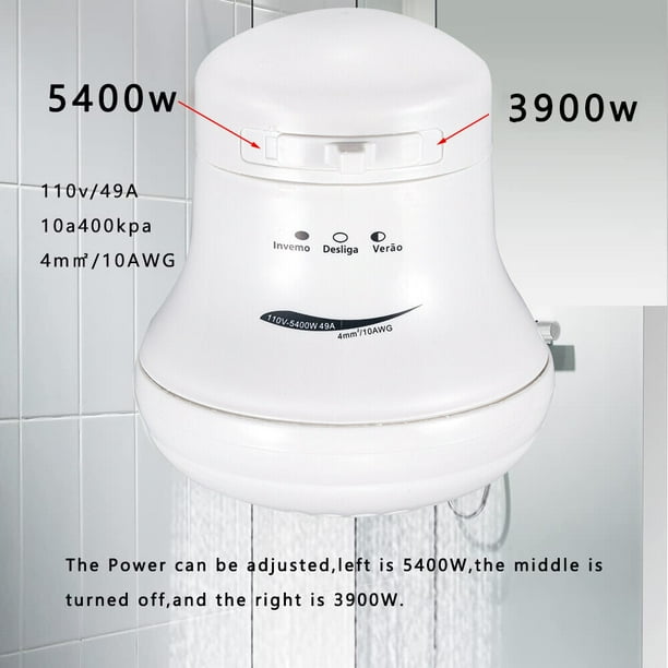 Kydely 110V 5400W Electric Shower Head Instant Hot Water Bath Heater