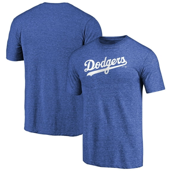 Men's Royal Los Angeles Dodgers Team Wordmark Tri-Blend T-Shirt