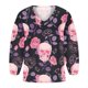 thumbnail image 5 of Mujer Otoño Invierno Casual Sexy Moda Camisa Halloween Impreso Manga Larga Puff Cuello V Jersey Top Fridja fjkfkj7669, 5 of 6