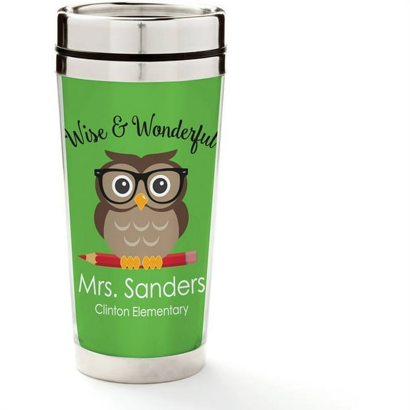 Personalized Wise & Wonderful Teacher Travel Mug