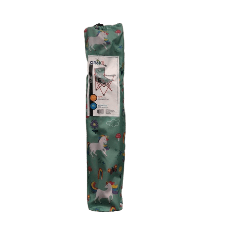 Crckt Kids Folding Camp Chair with Safety Lock, Unicorn Print