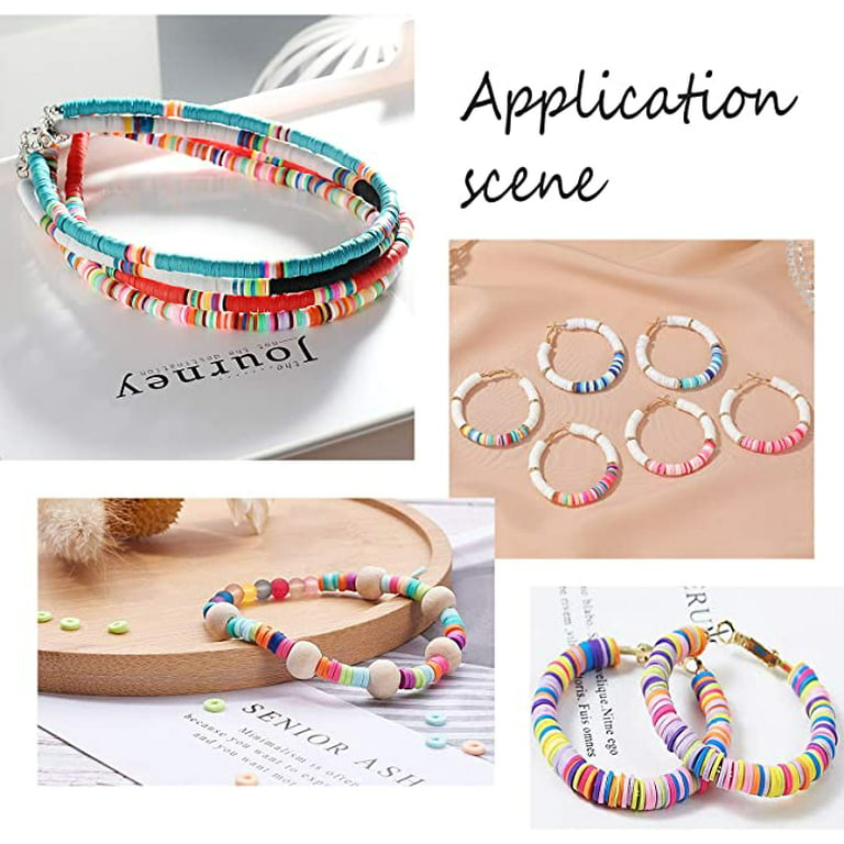 30pcs 10mm Colorful Smile White Clay Beads Flat Round Beads Polymer Beads  for Jewelry Making DIY Hand Made Jewelry Accessories