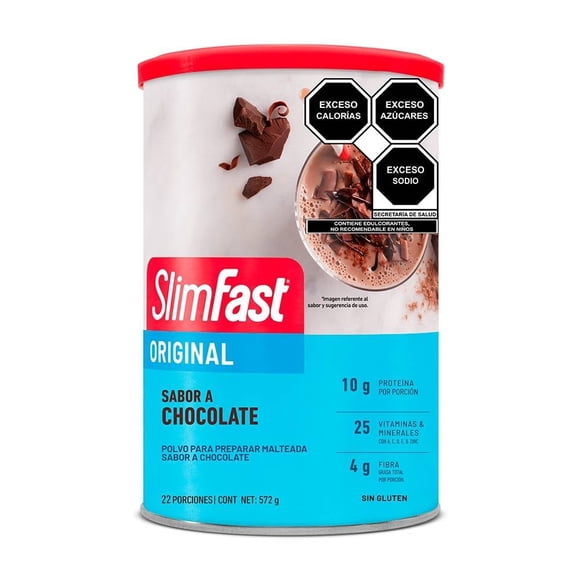 Polvo para malteada Slimfast Original chocolate 572 g