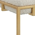 thumbnail image 3 of Uttermost Paradox Small Iron Metal and Fabric Shearling Bench in White/Gold, 3 of 5
