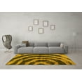 thumbnail image 3 of Ahgly Company Machine Washable Indoor Square Abstract Yellow Modern Area Rugs, 4' Square, 3 of 4