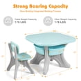 thumbnail image 2 of Patiojoy 3 PCS Kids Activity Storage Table & Chair Set Green, 2 of 7